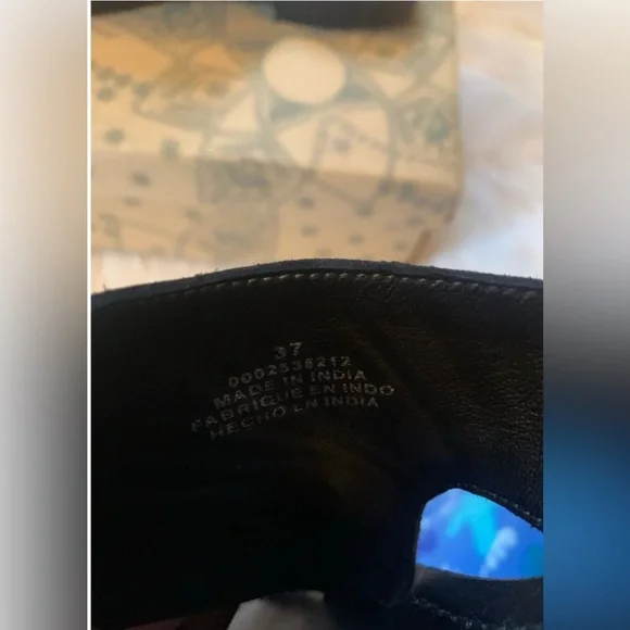 Free People San Antoni Slide Sandal, Toe Loop, Black Leather, Size 7, New In Box - Picture 9 of 11